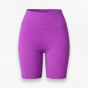 Levi’s Purple Ribbed High Rise Biker Shorts Stretchy Activewear Size Medium